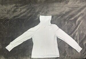 Nike White Lightweight Hoodie with High Neck Women's Size Small